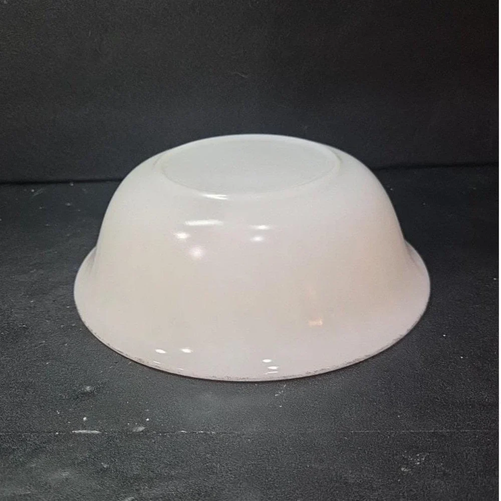 Anchor Hocking Fire King Golden Anniversary Bowl, Vintage White Swirl Milk Glass